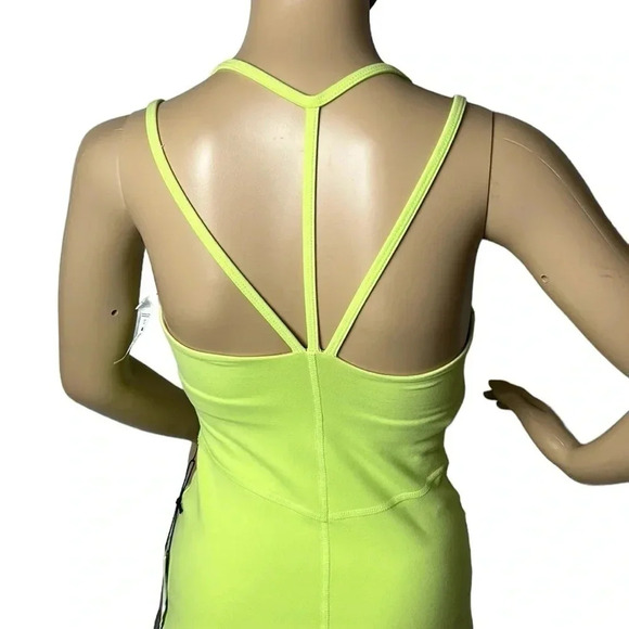 Y2K KARMA ATHLETICS bright neon yellow halter cami tank top,cut out ,straps - Picture 7 of 15